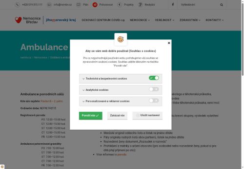 Zobrazit webové stránky Ambulance porodních sálů Nemocnice Břeclav