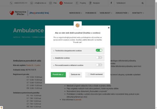 Zobrazit webové stránky Ambulance porodních sálů Nemocnice Břeclav