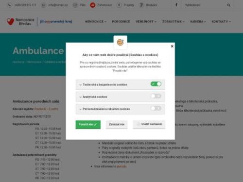 Ambulance porodních sálů Nemocnice Břeclav