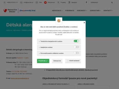 Ambulance dětské alergologie a imunologie Nemocnice Břeclav - prim. MUDr. Roman Černý