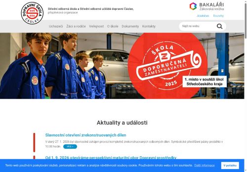 Zobrazit webové stránky Střední odborná škola a Střední odborné učiliště dopravní Čáslav
