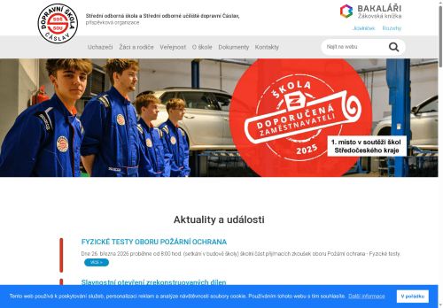 Zobrazit webové stránky Střední odborná škola a Střední odborné učiliště dopravní Čáslav