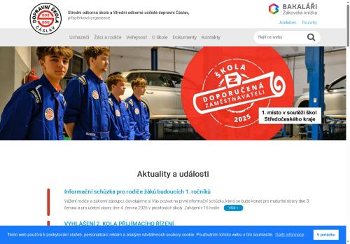 Zobrazit webové stránky Střední odborná škola a Střední odborné učiliště dopravní Čáslav