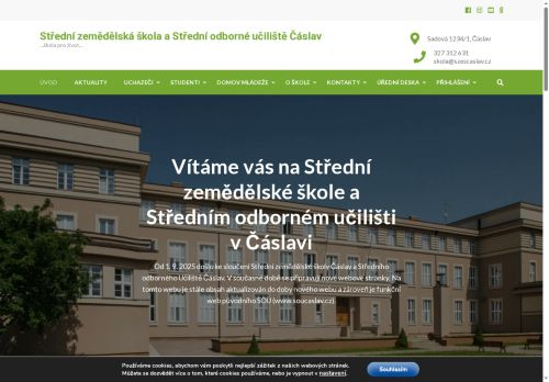 Zobrazit webové stránky Střední zemědělská škola Čáslav