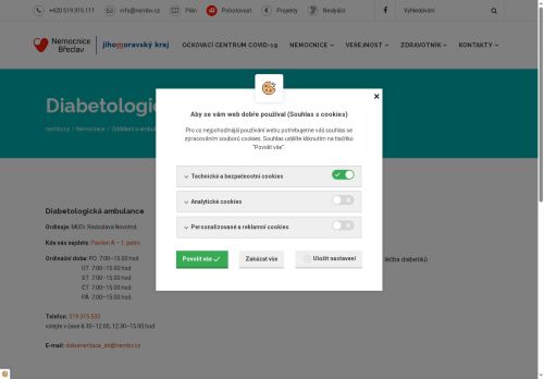 Zobrazit webové stránky Diabetologická ambulance Nemocnice Břeclav - MUDr. Radoslava Novotná