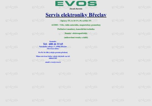 Zobrazit webové stránky EVOS - Zbyněk Bartošic