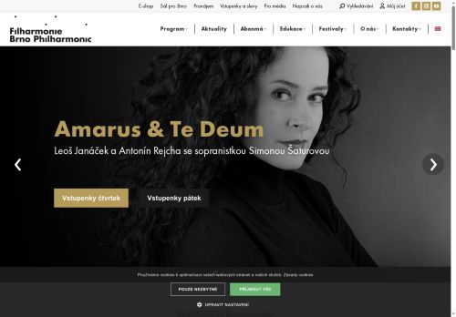 Webové stránky Filharmonie Brno, příspěvková organizace, Brno
