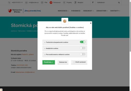 Zobrazit webové stránky Stomická ambulance Nemocnice Břeclav