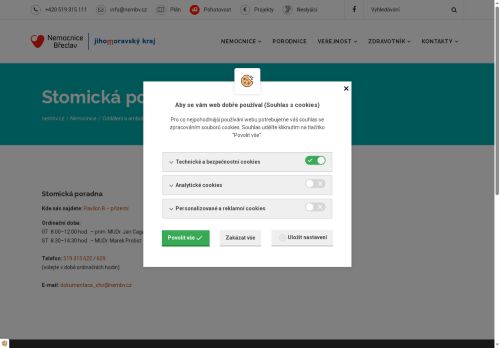Zobrazit webové stránky Stomická ambulance Nemocnice Břeclav