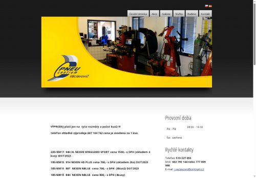 Zobrazit webové stránky Pneu centrum Václavovič