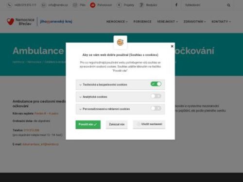 Ambulance pro cestovní medicínu a očkování Nemocnice Břeclav