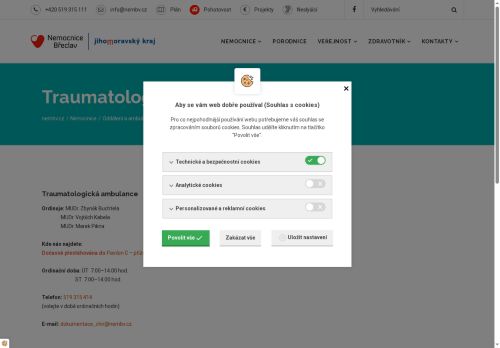 Zobrazit webové stránky Traumatologická ambulance Nemocnice Břeclav