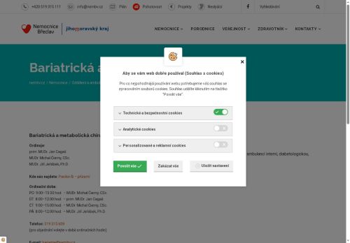 Zobrazit webové stránky Bariatrická ambulance Nemocnice Břeclav - MUDr. Michal Čierny, Csc.