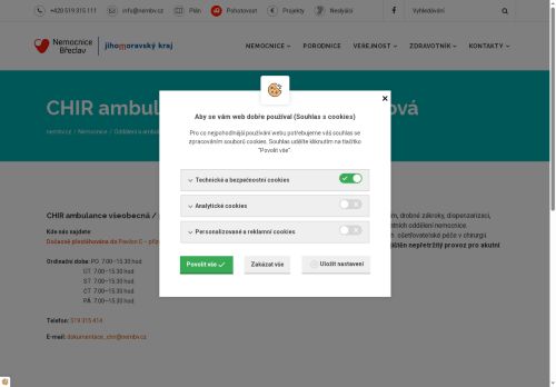Zobrazit webové stránky Všeobecná chirurgická ambulance Nemocnice Břeclav
