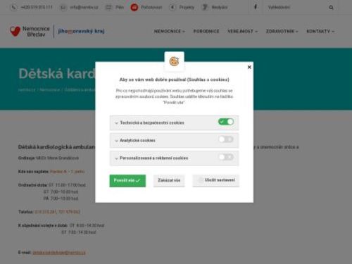 Dětská kardiologická ambulance Nemocnice Břeclav - MUDr. Marie Grandičová