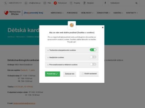 Dětská kardiologická ambulance Nemocnice Břeclav - MUDr. Marie Grandičová