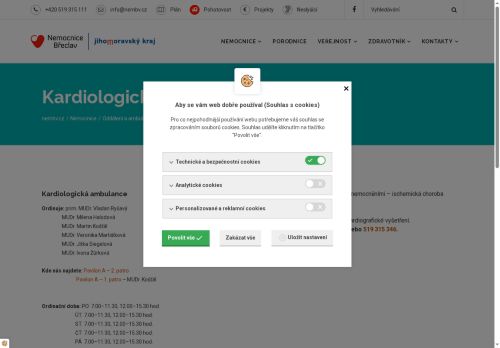 Zobrazit webové stránky Kardiologická ambulance Nemocnice Břeclav