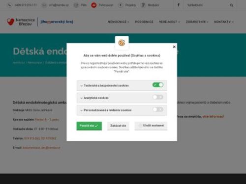 Dětská endokrinologická ambulance Nemocnice Břeclav - MUDr. Soňa Jelínková