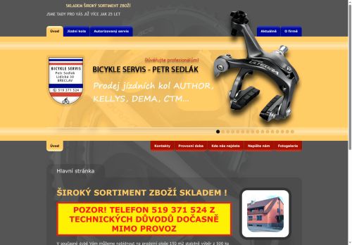 Zobrazit webové stránky BICYKLE Servis - Petr Sedlák