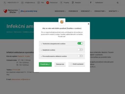 Infekční ambulance a poradna Nemocnice Břeclav
