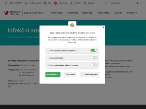 Infekční ambulance a poradna Nemocnice Břeclav