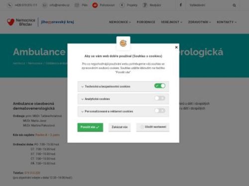 Ambulance všeobecná dermatovenerologická Nemocnice Břeclav