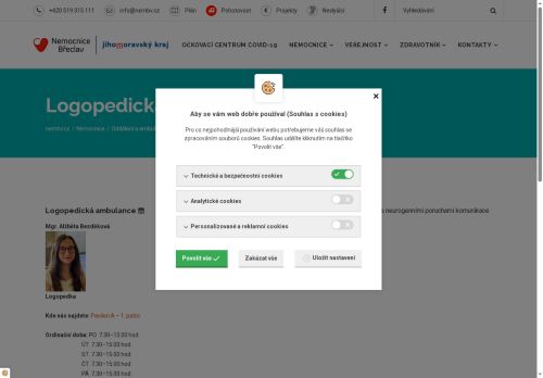 Zobrazit webové stránky Logopedická ambulance Nemocnice Břeclav - Mgr. Alžběta Bezděková