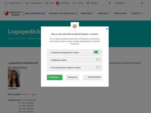 Logopedická ambulance Nemocnice Břeclav - Mgr. Alžběta Bezděková