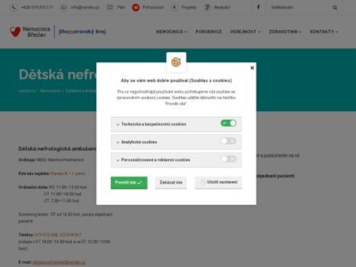 Dětská nefrologická ambulance Nemocnice Břeclav - MUDr. Martina Prachařová