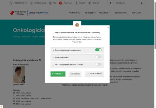 Zobrazit webové stránky Onkologická ambulance Nemocnice Břeclav