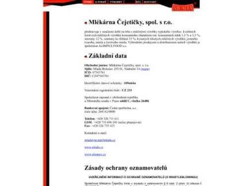MLADA - Mlékárna Čejetičky