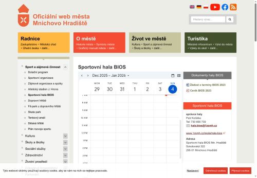 Zobrazit webové stránky Sportovní hala BIOS