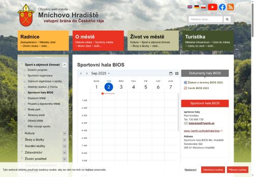 Zobrazit webové stránky Sportovní hala BIOS