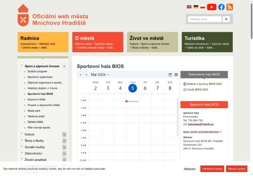Zobrazit webové stránky Sportovní hala BIOS