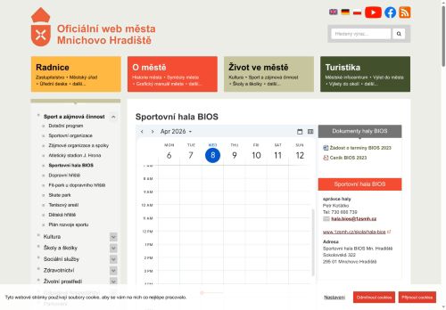 Zobrazit webové stránky Sportovní hala BIOS