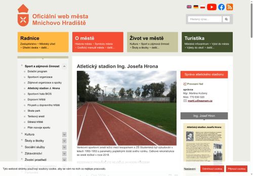 Zobrazit webové stránky Atletický stadion Ing. Josefa Hrona