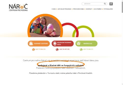 Zobrazit webové stránky Centrum pro rodinu Náruč