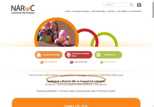Zobrazit webové stránky Centrum pro rodinu Náruč