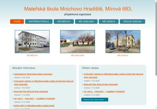 Mateřská škola města Mnichovo Hradiště, okres Mladá Boleslav nabízí práci na pozici Asistent pedagoga v obci Mnichovo Hradiště