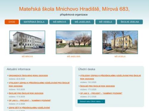 Mateřská škola Mnichovo Hradiště, Mírová 893