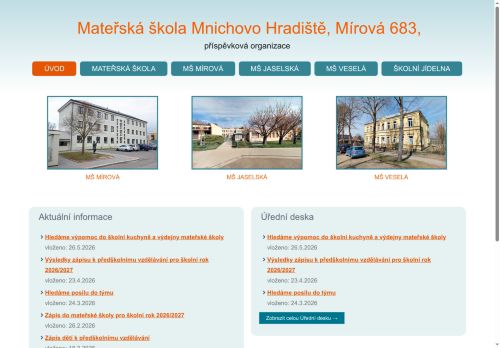 Mateřská škola Mnichovo Hradiště, Mírová 683, příspěvková organizace nabízí práci na pozici Učitelka MŠ v obci Mnichovo Hradiště