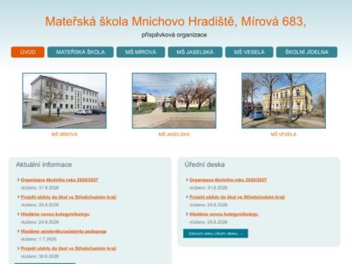 Mateřská škola Mnichovo Hradiště, Mírová 893