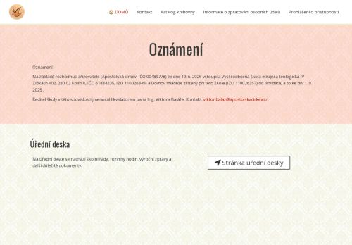 Zobrazit webové stránky VOŠ misijní a teologická