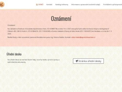 VOŠ misijní a teologická