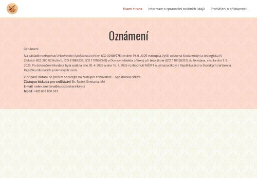 Zobrazit webové stránky VOŠ misijní a teologická