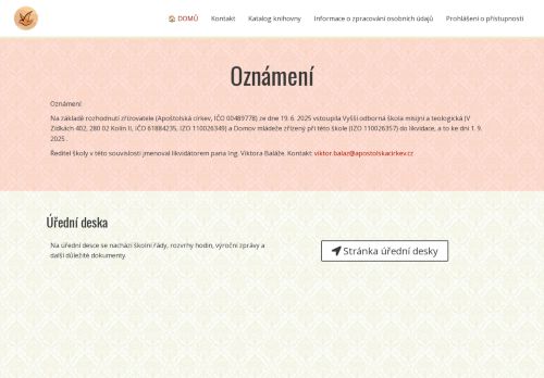 Zobrazit webové stránky VOŠ misijní a teologická