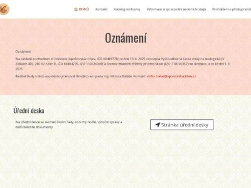 VOŠ misijní a teologická