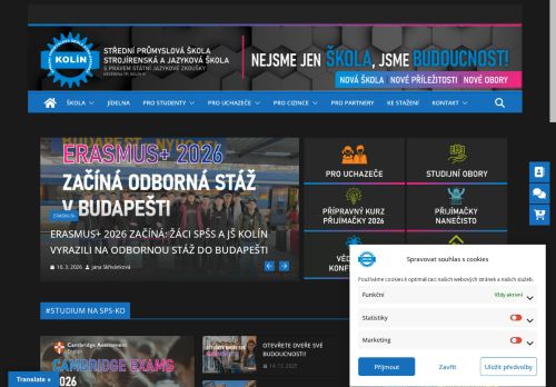 Zobrazit webové stránky Střední průmyslová škola strojírenská a Jazyková škola s právem státní jazykové zkoušky