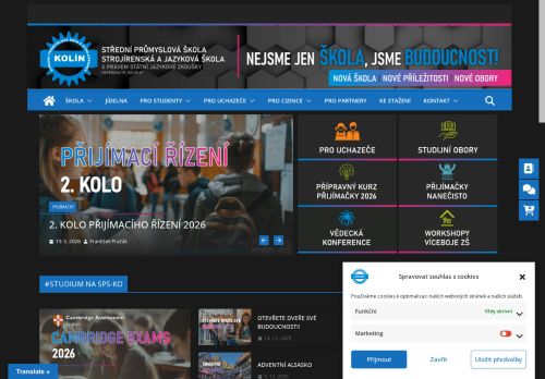 Zobrazit webové stránky Střední průmyslová škola strojírenská a Jazyková škola s právem státní jazykové zkoušky