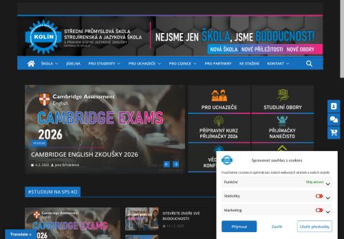Zobrazit webové stránky Střední průmyslová škola strojírenská a Jazyková škola s právem státní jazykové zkoušky